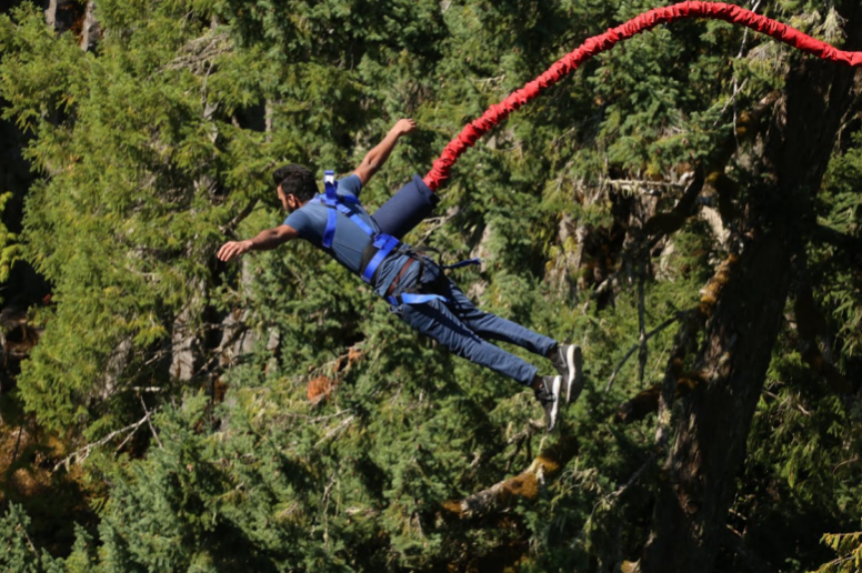 Safety shield for bungee jumping